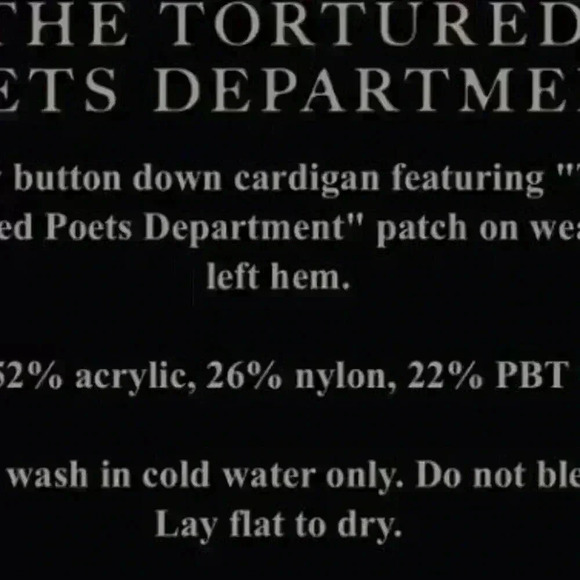 SOLD OUT! 🖤🤍 Taylor Swift Tortured Poets Department Cardigan in XL-2XL - New - Picture 7 of 7